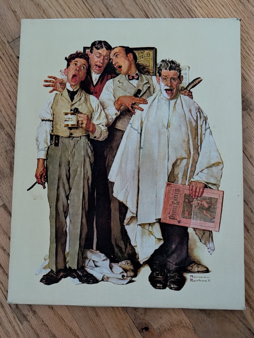 Norman Rockwell Men Gathering Canvas Wall Art Print 11x13 Vintage Americana